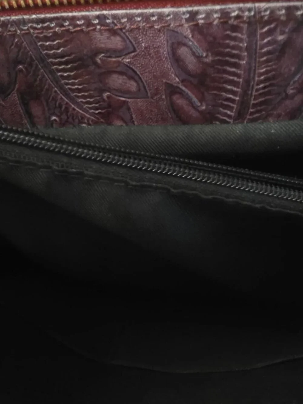 Salina Italian Genuine Leather Hand-Tooled Floral Satchel Bag